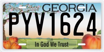 GA license plate PYV1624