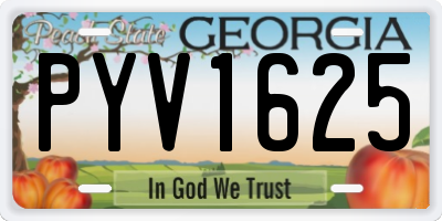 GA license plate PYV1625