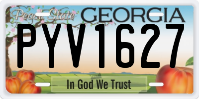 GA license plate PYV1627