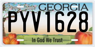 GA license plate PYV1628
