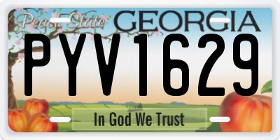 GA license plate PYV1629