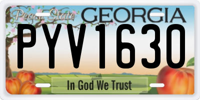 GA license plate PYV1630