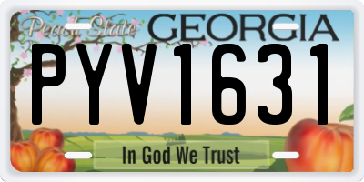 GA license plate PYV1631