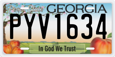 GA license plate PYV1634