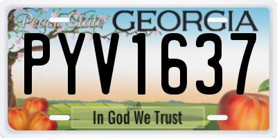 GA license plate PYV1637
