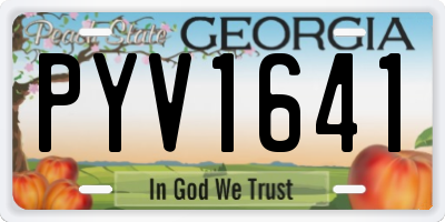 GA license plate PYV1641