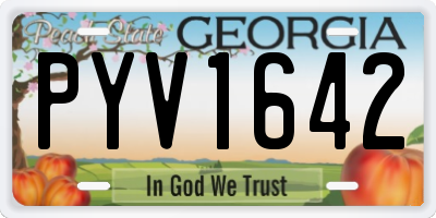 GA license plate PYV1642