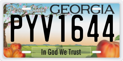 GA license plate PYV1644