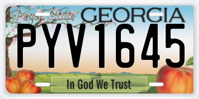 GA license plate PYV1645