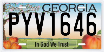 GA license plate PYV1646