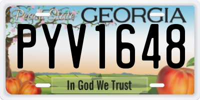 GA license plate PYV1648