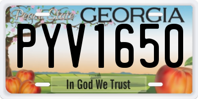 GA license plate PYV1650