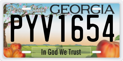 GA license plate PYV1654