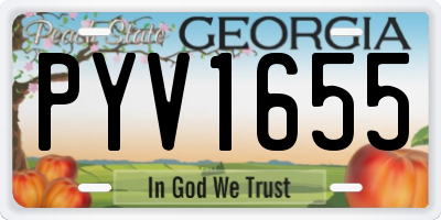 GA license plate PYV1655