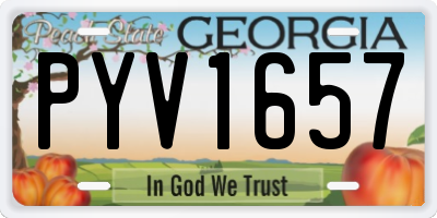 GA license plate PYV1657