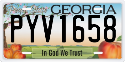 GA license plate PYV1658