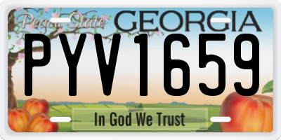 GA license plate PYV1659