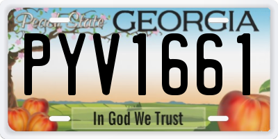 GA license plate PYV1661