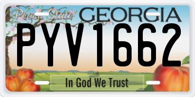 GA license plate PYV1662