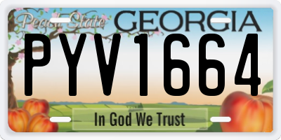 GA license plate PYV1664