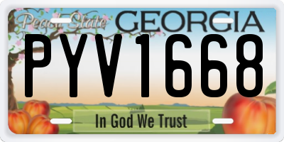 GA license plate PYV1668