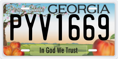 GA license plate PYV1669