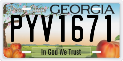 GA license plate PYV1671