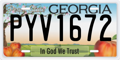 GA license plate PYV1672