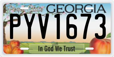 GA license plate PYV1673