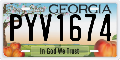 GA license plate PYV1674