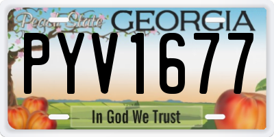 GA license plate PYV1677