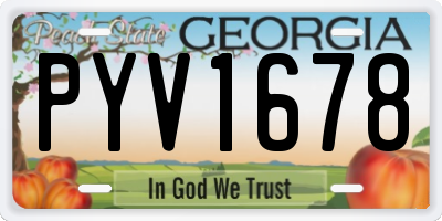 GA license plate PYV1678