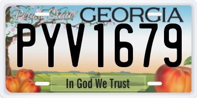 GA license plate PYV1679