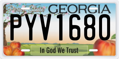 GA license plate PYV1680
