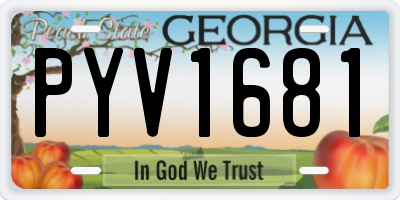 GA license plate PYV1681