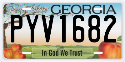 GA license plate PYV1682