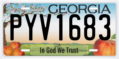 GA license plate PYV1683