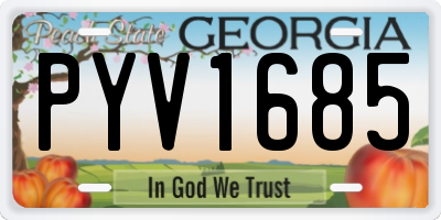 GA license plate PYV1685