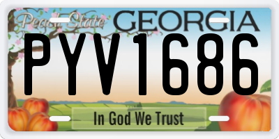 GA license plate PYV1686