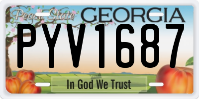 GA license plate PYV1687