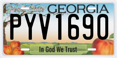 GA license plate PYV1690