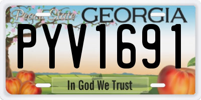 GA license plate PYV1691