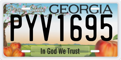 GA license plate PYV1695