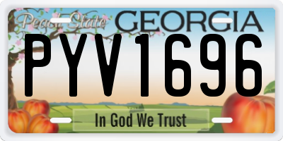 GA license plate PYV1696