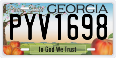 GA license plate PYV1698