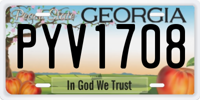 GA license plate PYV1708