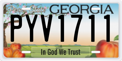 GA license plate PYV1711