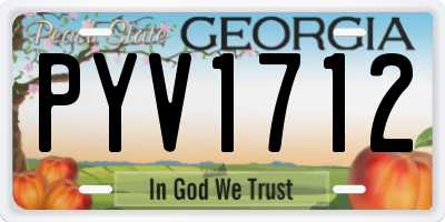 GA license plate PYV1712