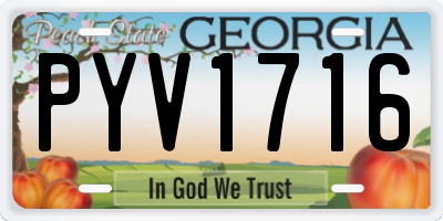 GA license plate PYV1716