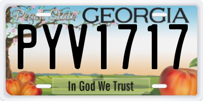 GA license plate PYV1717